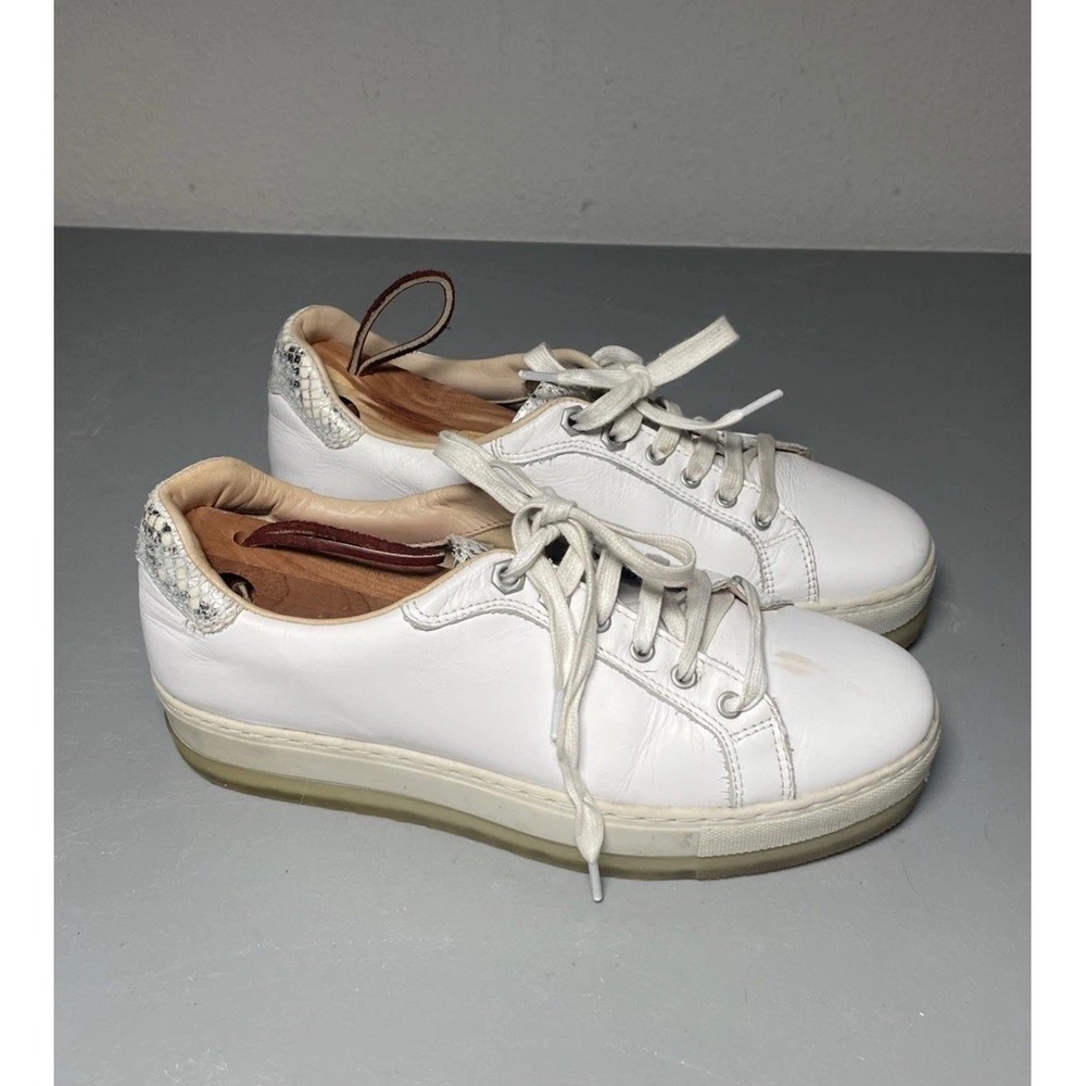 DIESEL Women's Low Top Leather Sneakers White Size 7.5